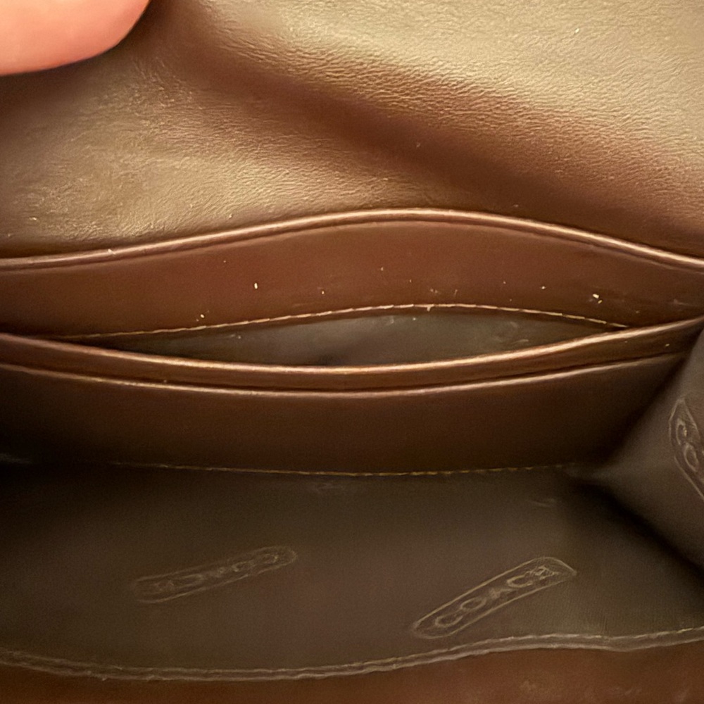 Coach Cream Signature Canvas Wallet with Dark Brown Trim - Picture 4 of 6